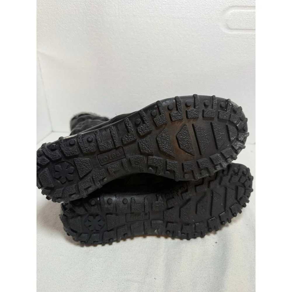 Totes Henrique II Snow Boots Women Size 10 Black Excellent Faux Fur Trim Quilted